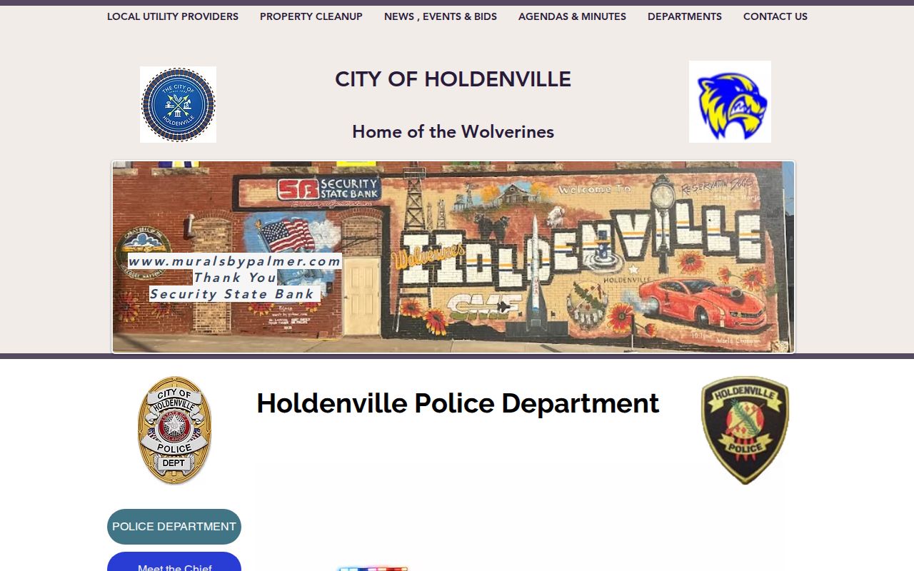 Holdenville Police Department official service and staffing page
